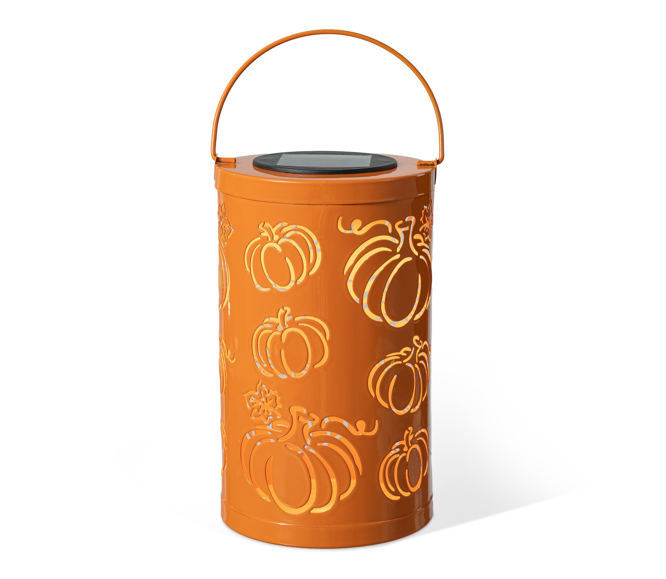 10.75"H Fall Metal Pumpkin Solar Powered LED Lantern