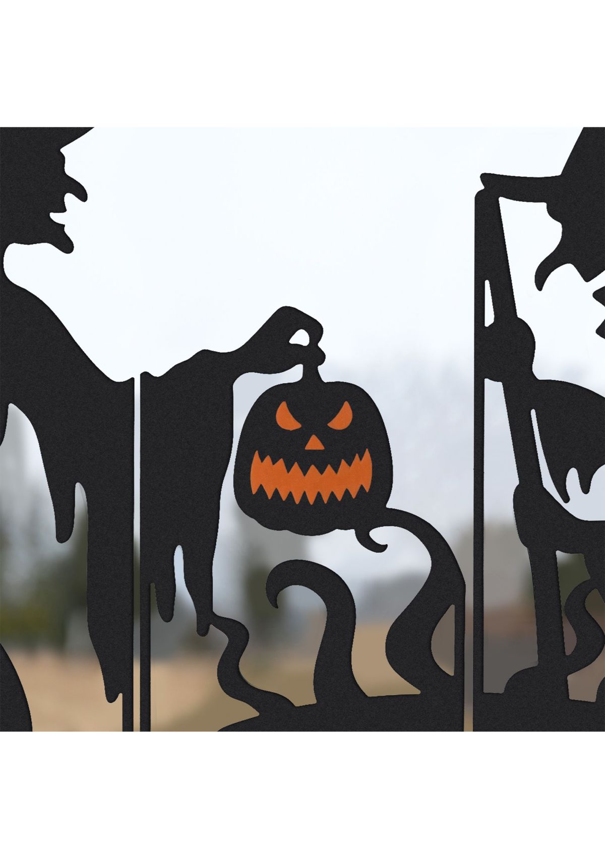 Set of 5 Halloween Metal Silhouette Witches and Cauldron Yardstake