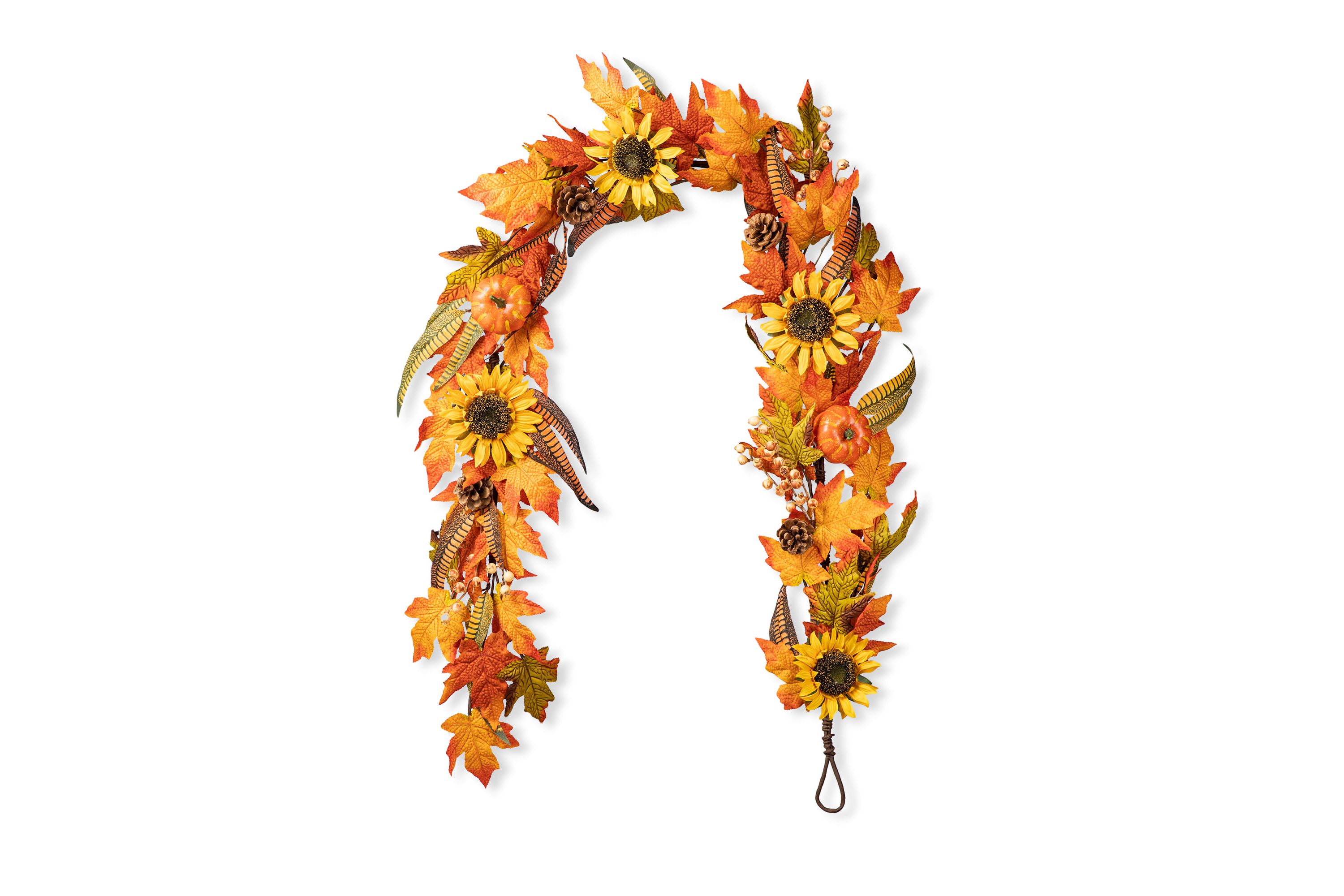 6ft Fall Maple Leaf and Sunflower Garland
