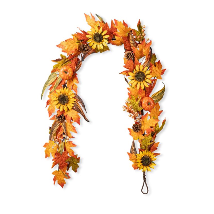 6ft Fall Maple Leaf and Sunflower Garland
