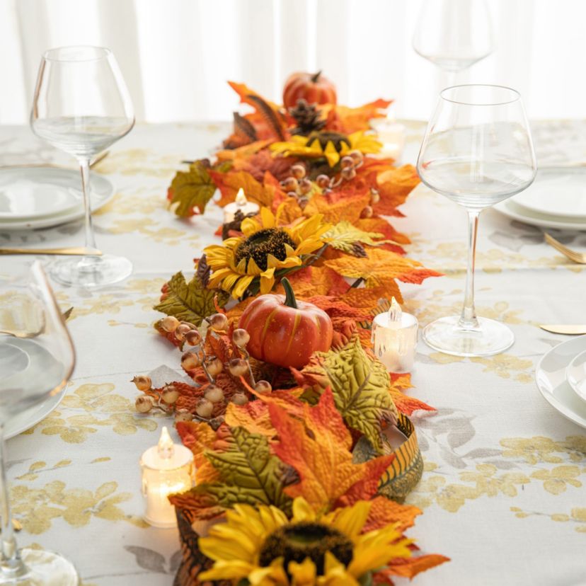 6ft Fall Maple Leaf and Sunflower Garland