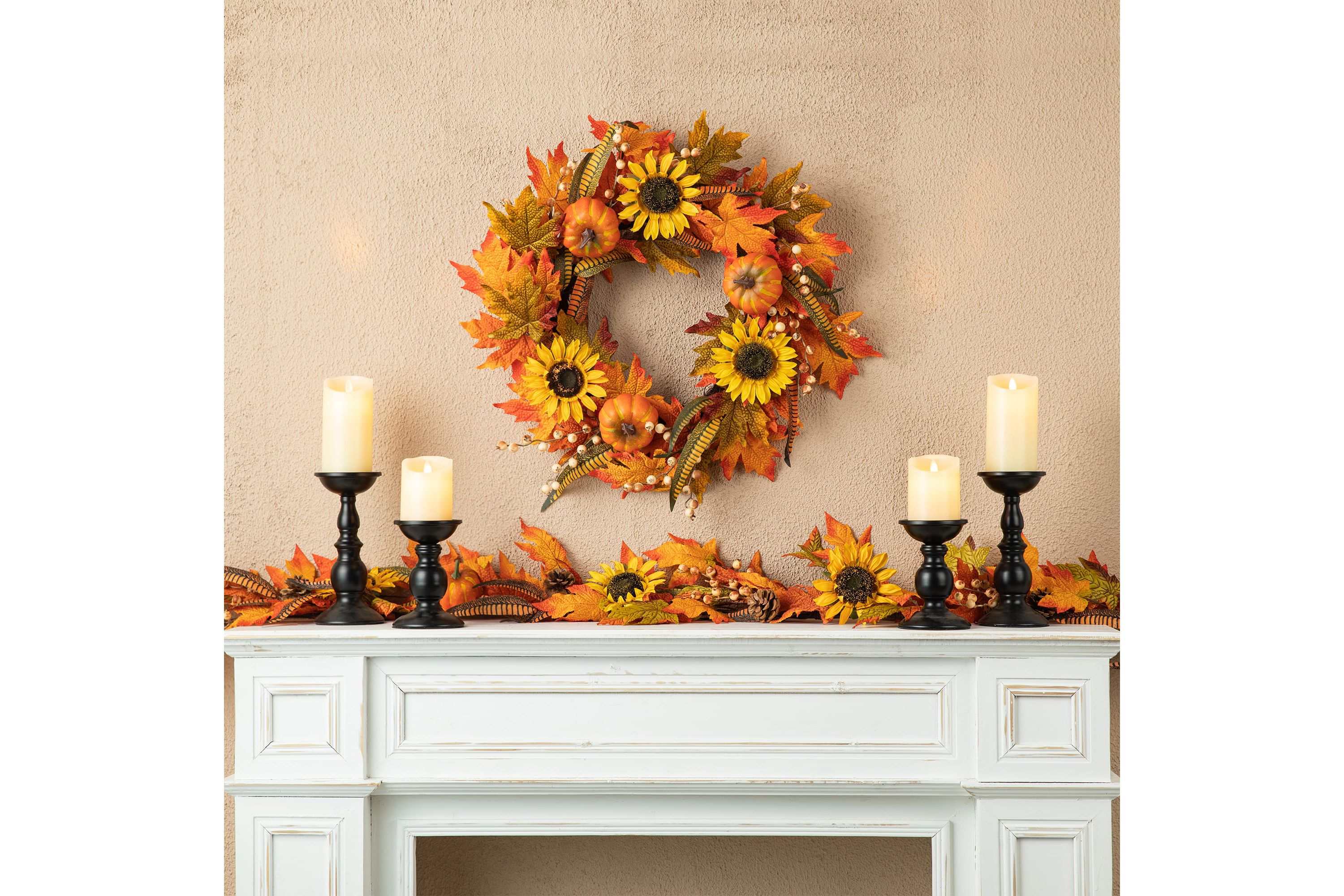 6ft Fall Maple Leaf and Sunflower Garland