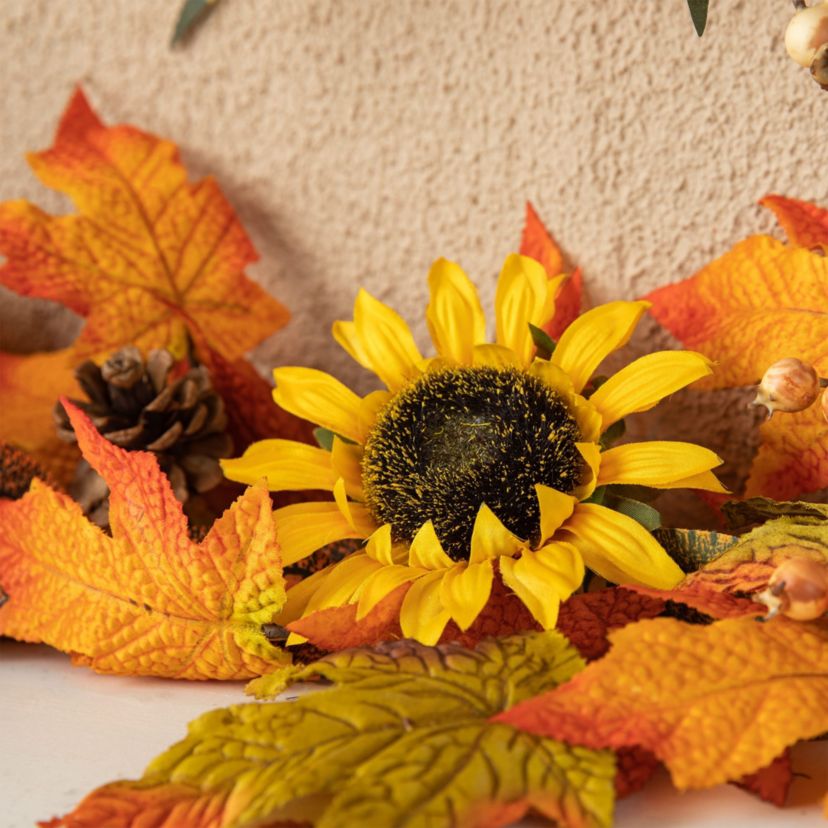 6ft Fall Maple Leaf and Sunflower Garland