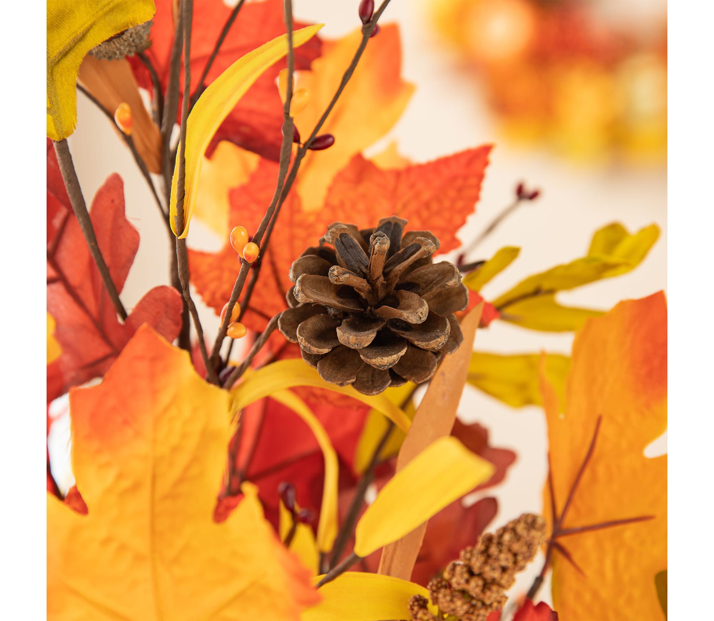 24"H Fall Maple Leaf Urn Table Tree
