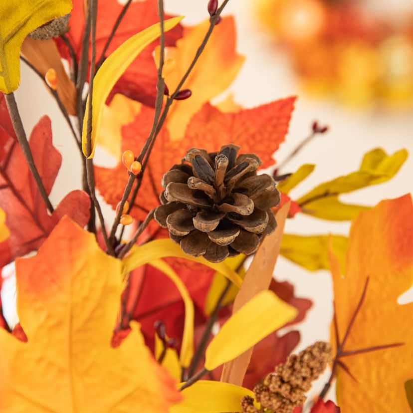 24"H Fall Maple Leaf Urn Table Tree
