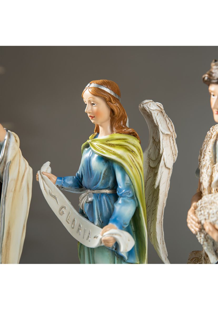 12 Piece Oversized Deluxe Blue Resin Nativity Figurine Set