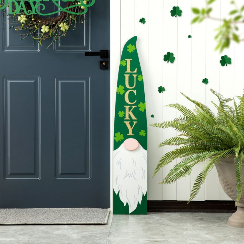 42"H St. Patricks Wooden Gonme Porch Decor