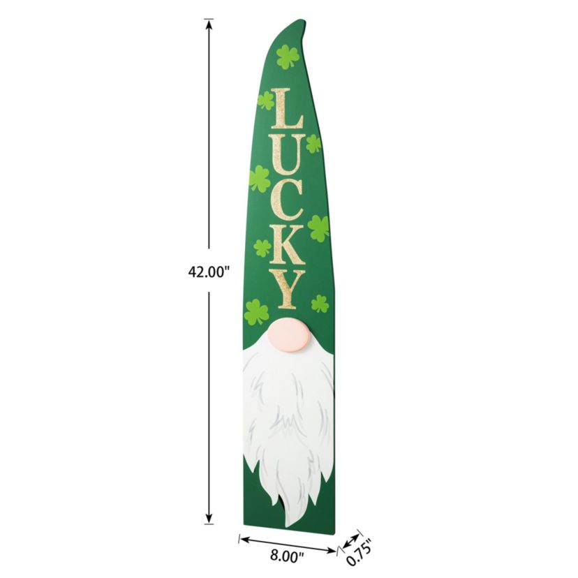 42"H St. Patricks Wooden Gonme Porch Decor