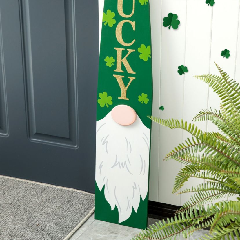 42"H St. Patricks Wooden Gonme Porch Decor