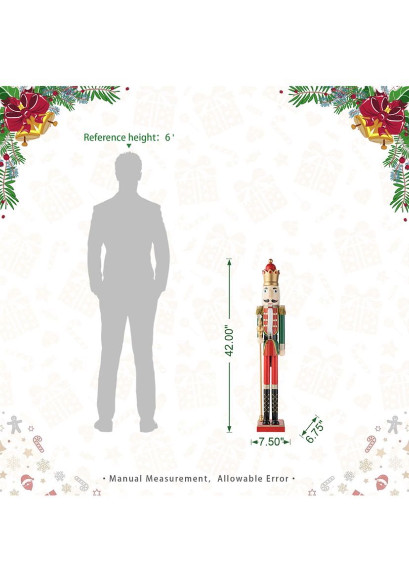42-inchH Wooden Christmas King Nutcracker