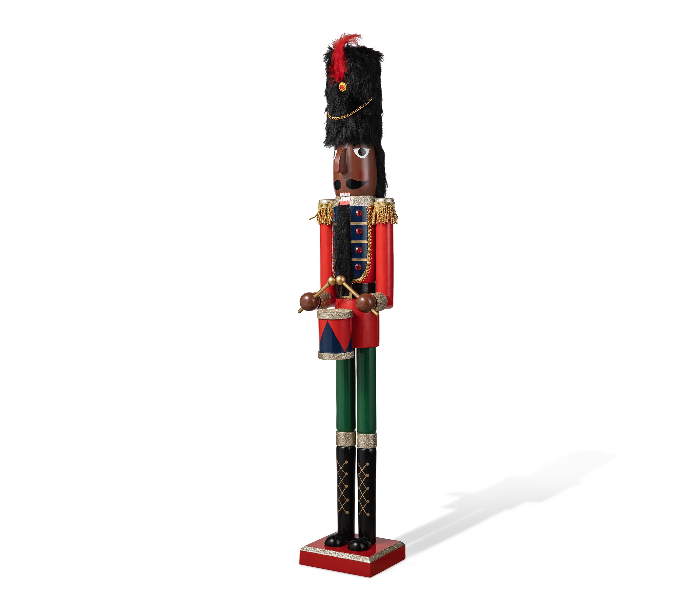 42"H Wooden Christmas African Soldier Nutcracker