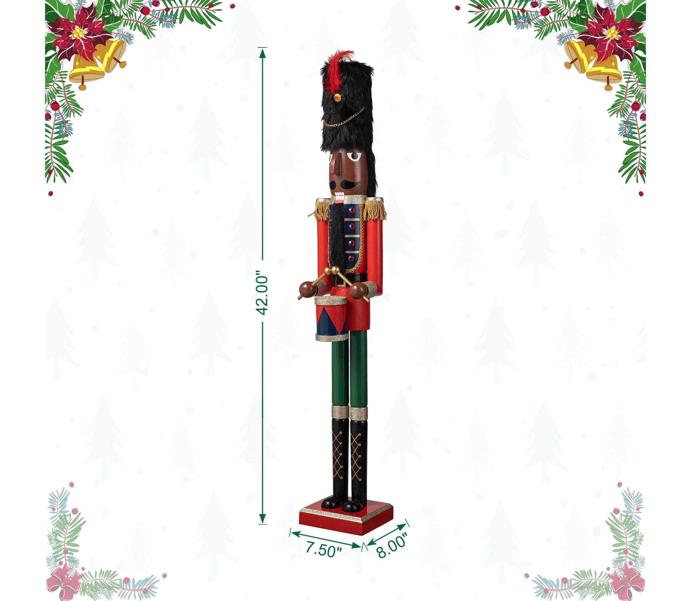 42"H Wooden Christmas African Soldier Nutcracker