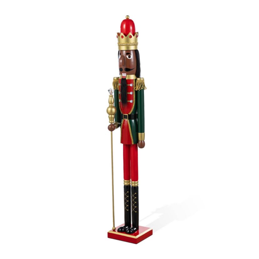 42"H Wooden Christmas African King Nutcracker
