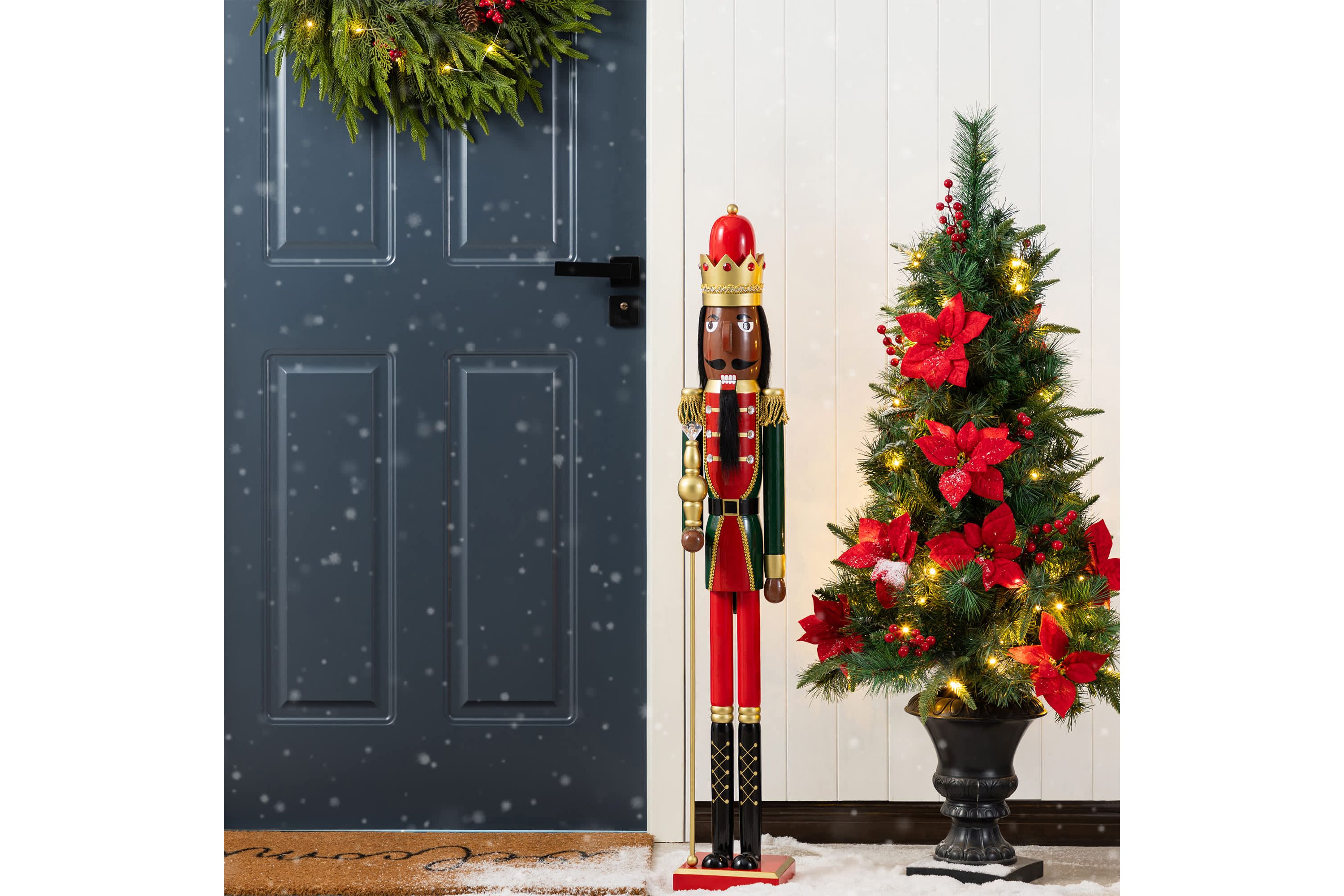 42"H Wooden Christmas African King Nutcracker