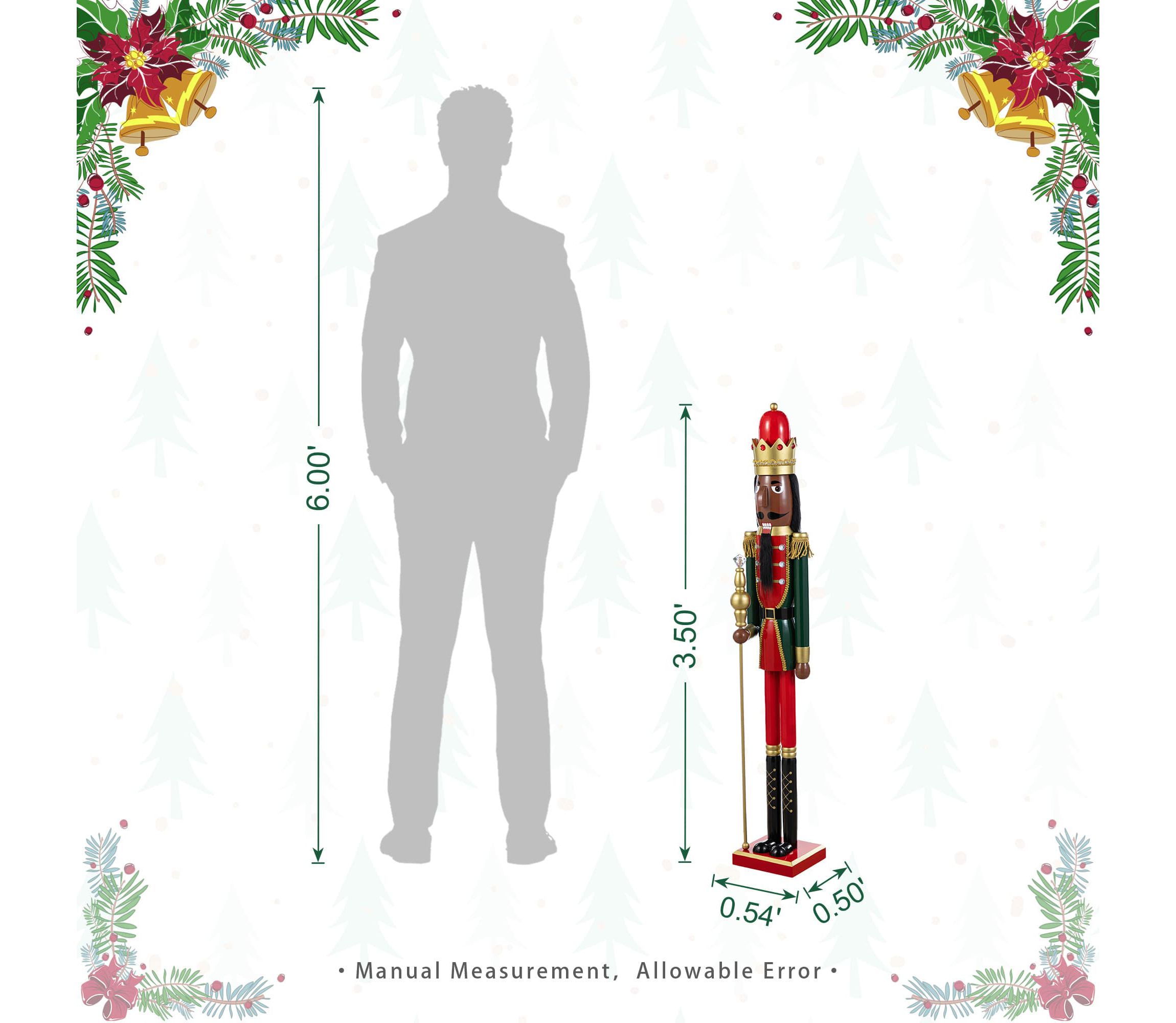 42"H Wooden Christmas African King Nutcracker