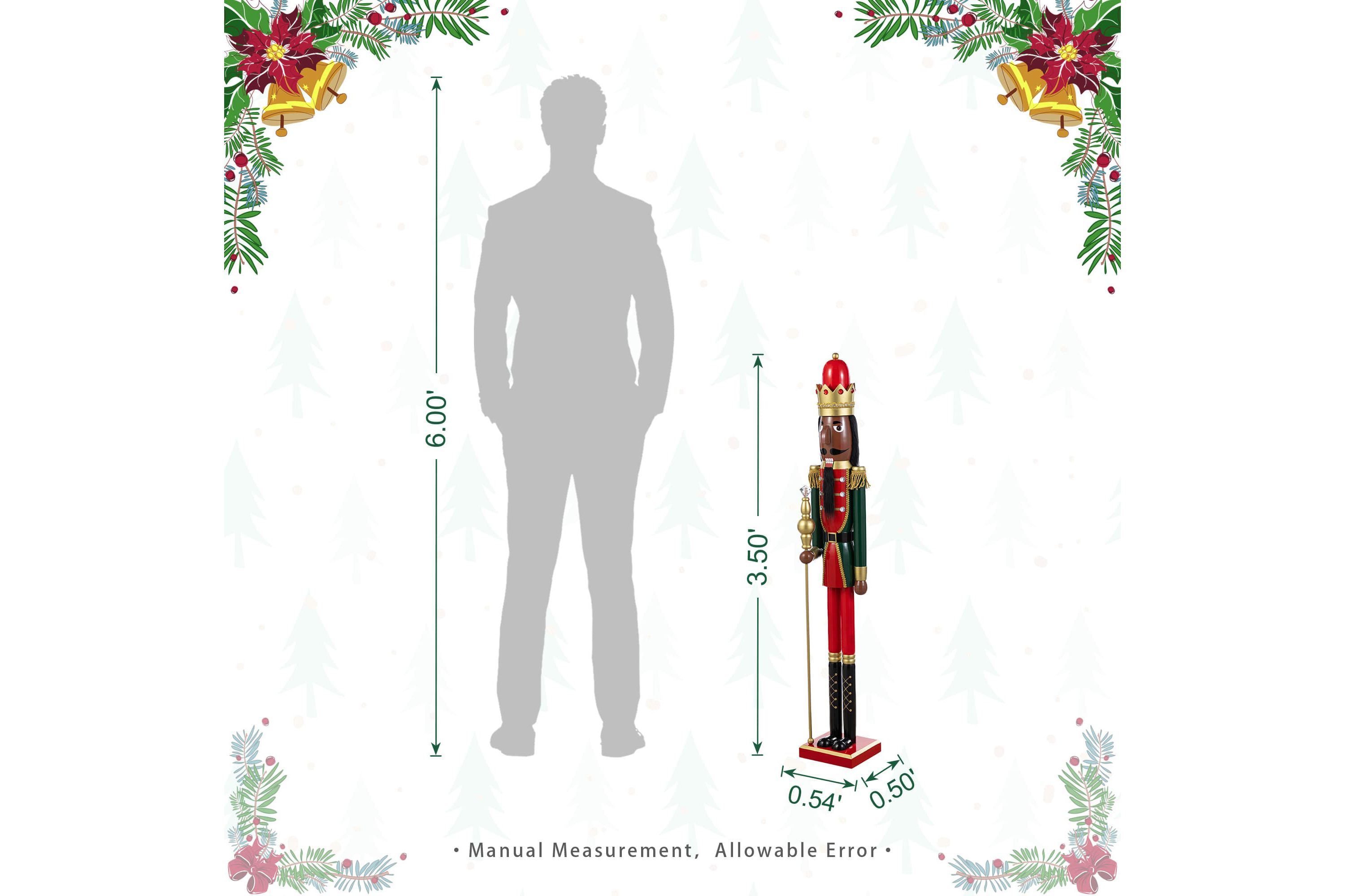 42"H Wooden Christmas African King Nutcracker