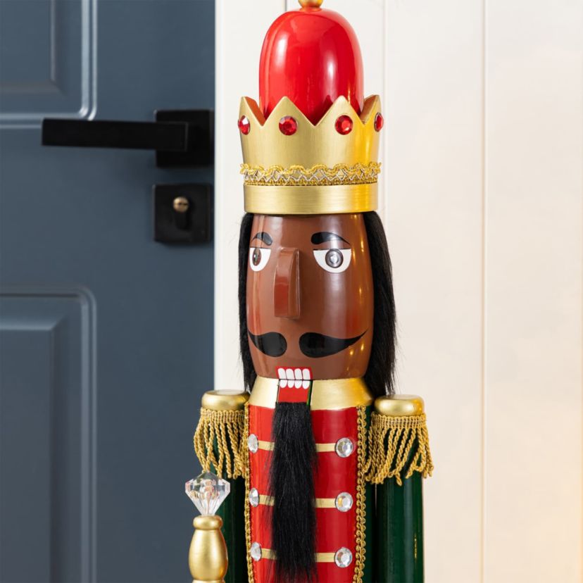 42"H Wooden Christmas African King Nutcracker