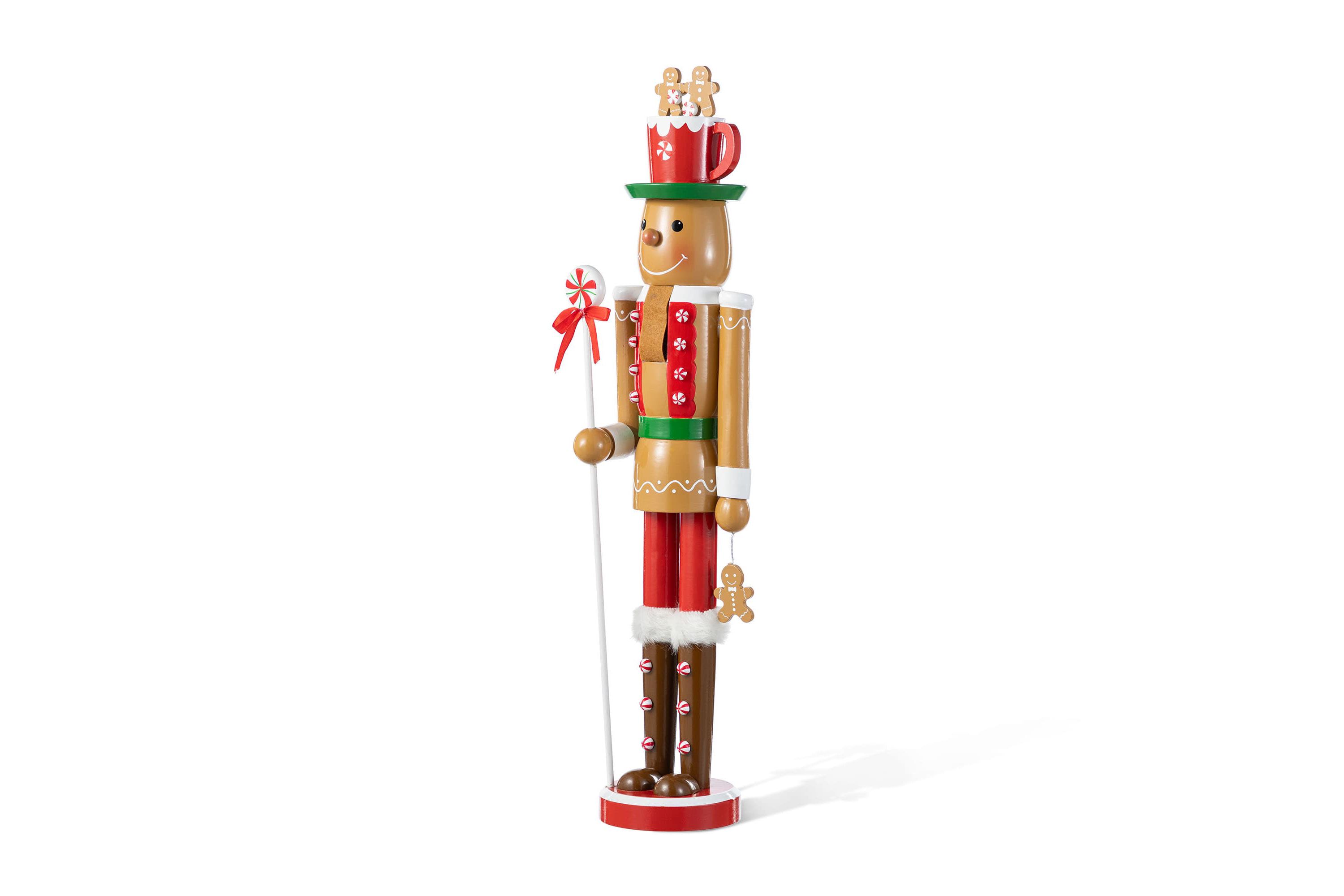 24"H Wooden Christmas Gingerbread Man Nutcracker