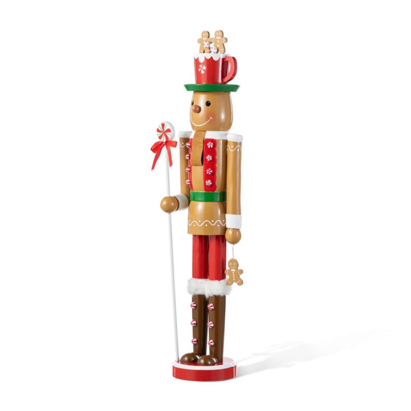 24"H Wooden Christmas Gingerbread Man Nutcracker