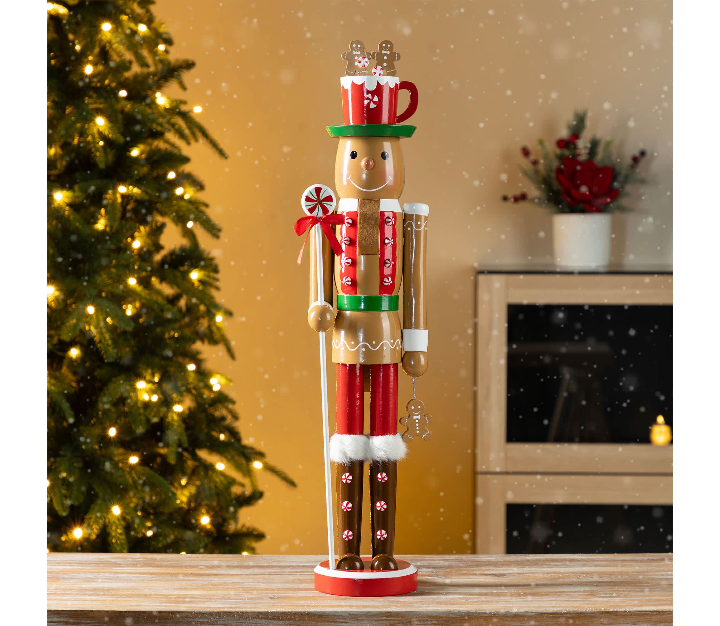 24"H Wooden Christmas Gingerbread Man Nutcracker