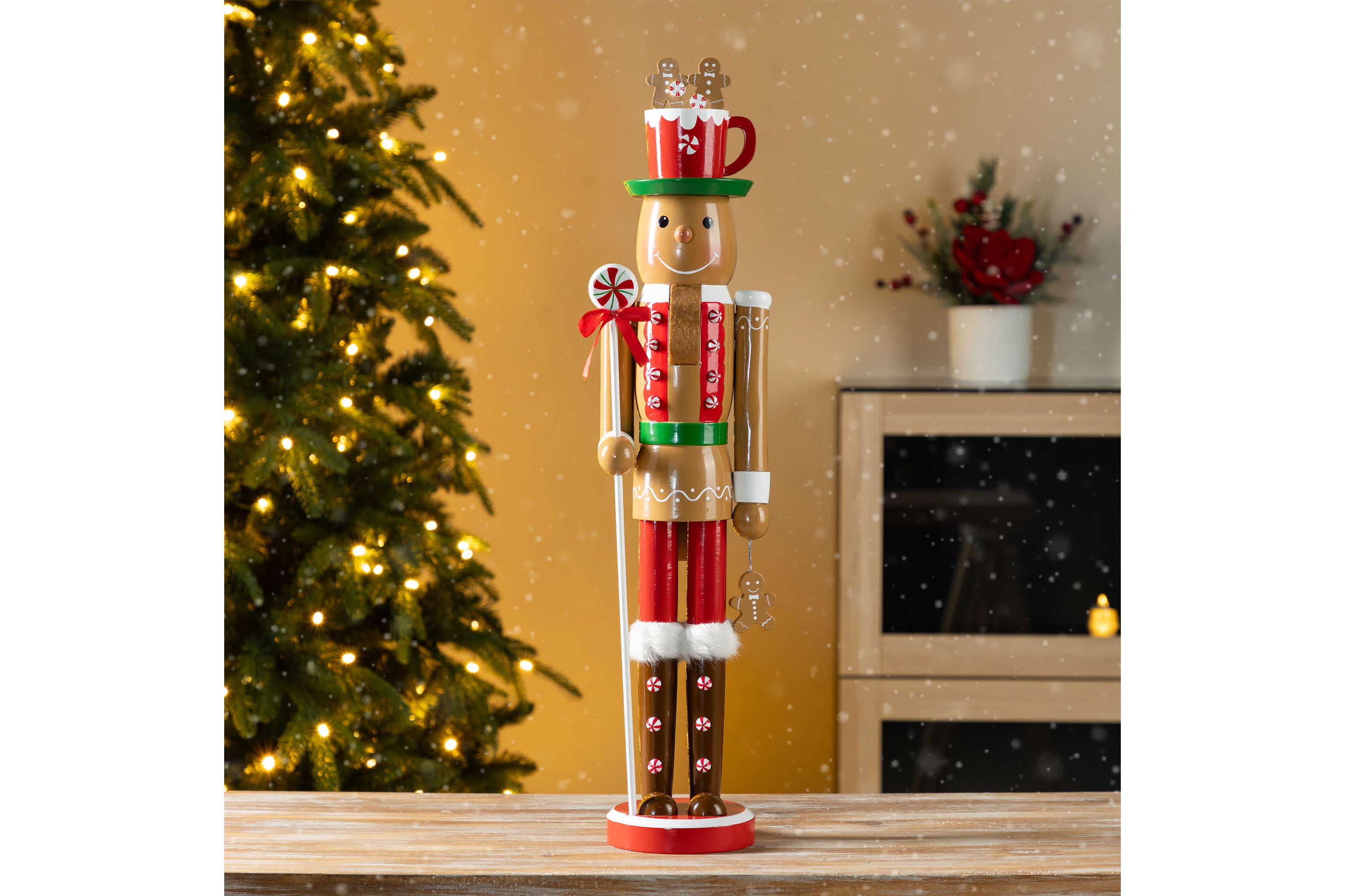 24"H Wooden Christmas Gingerbread Man Nutcracker
