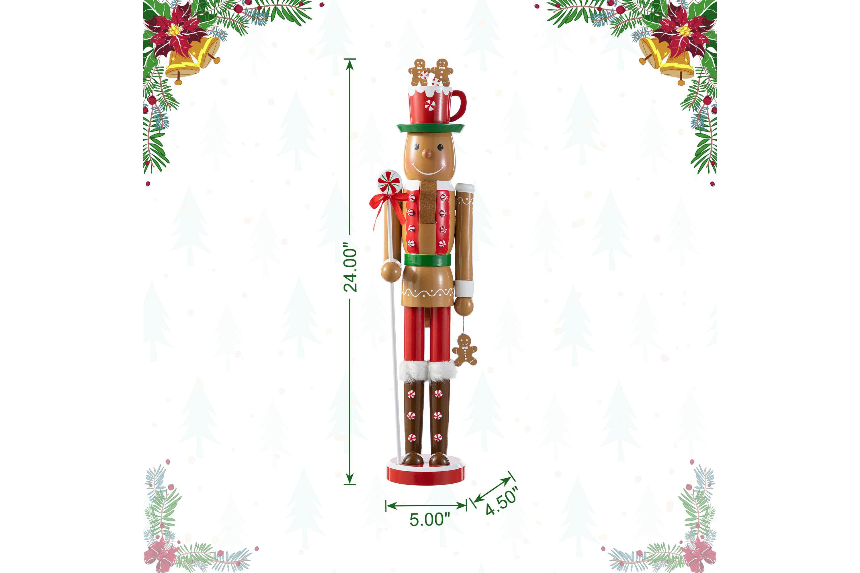 24"H Wooden Christmas Gingerbread Man Nutcracker