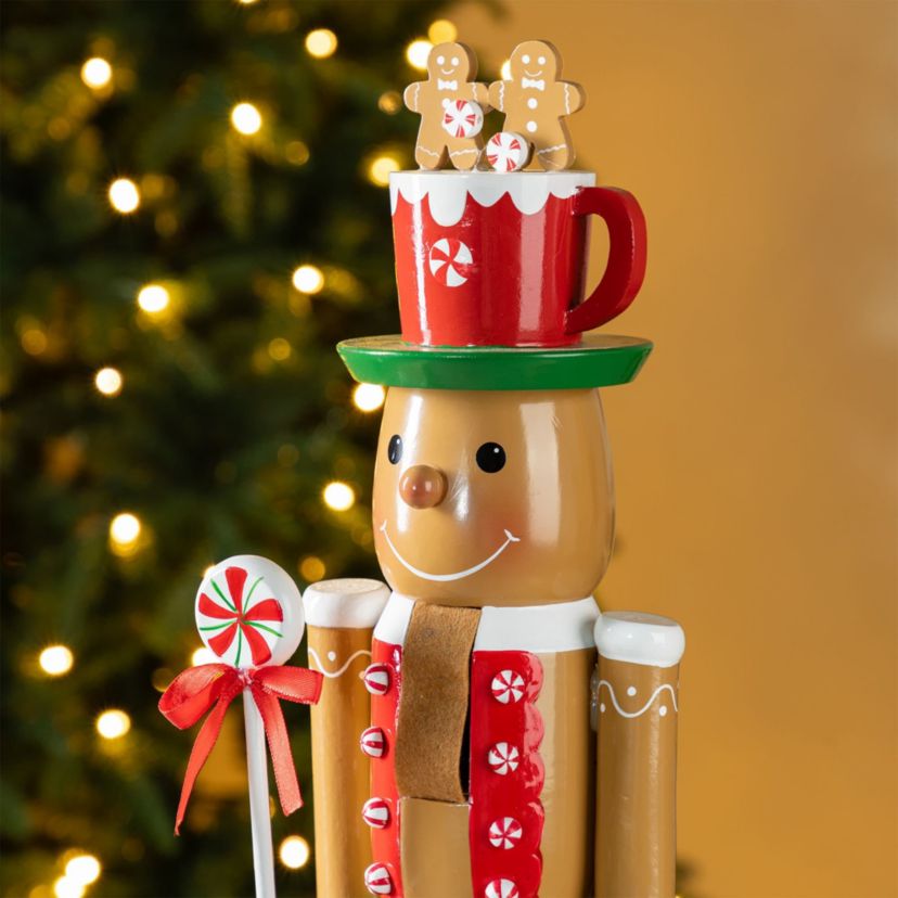 24"H Wooden Christmas Gingerbread Man Nutcracker