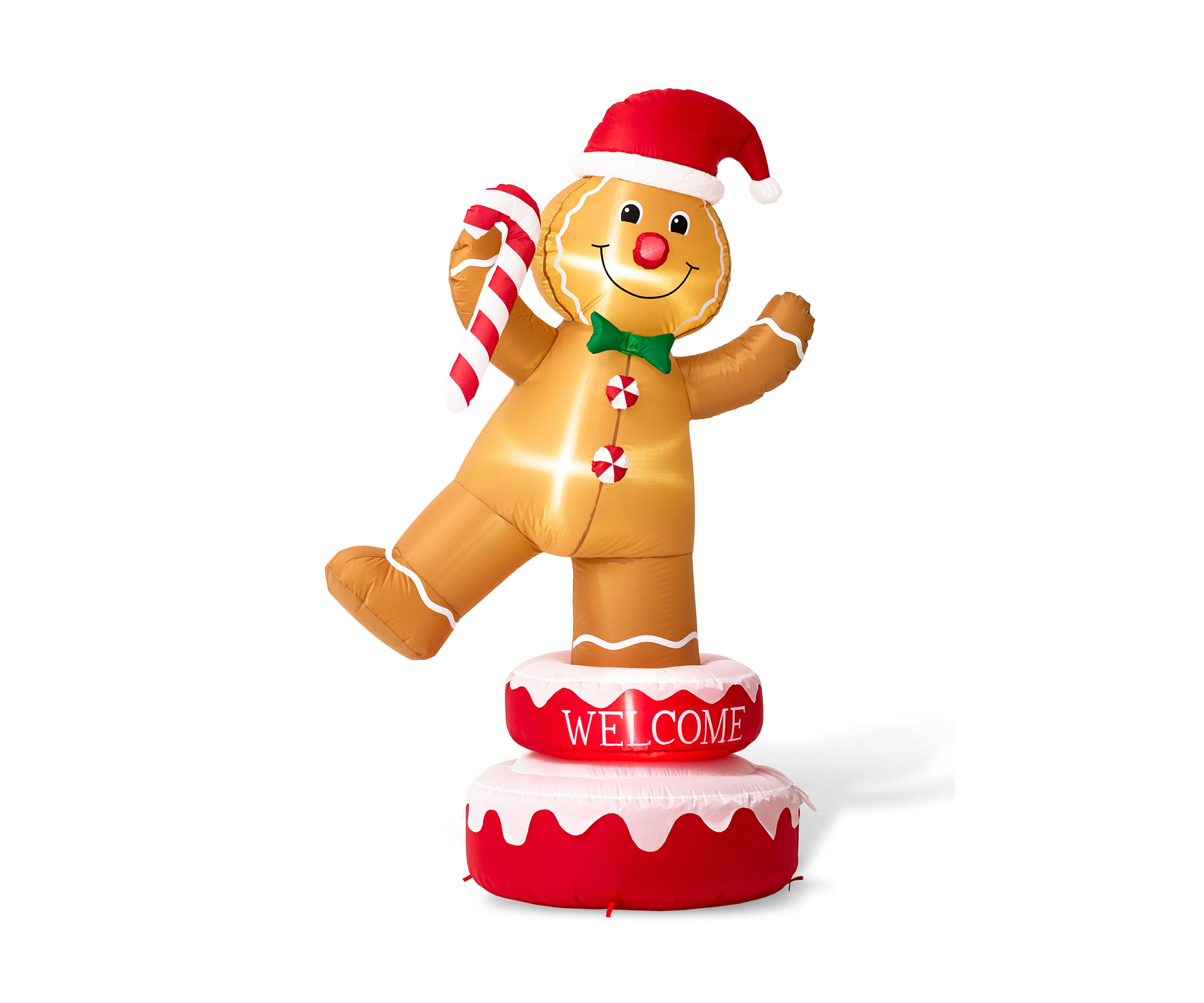 6-foot Lighted Inflatable Rotating Gingerbread Man Décor