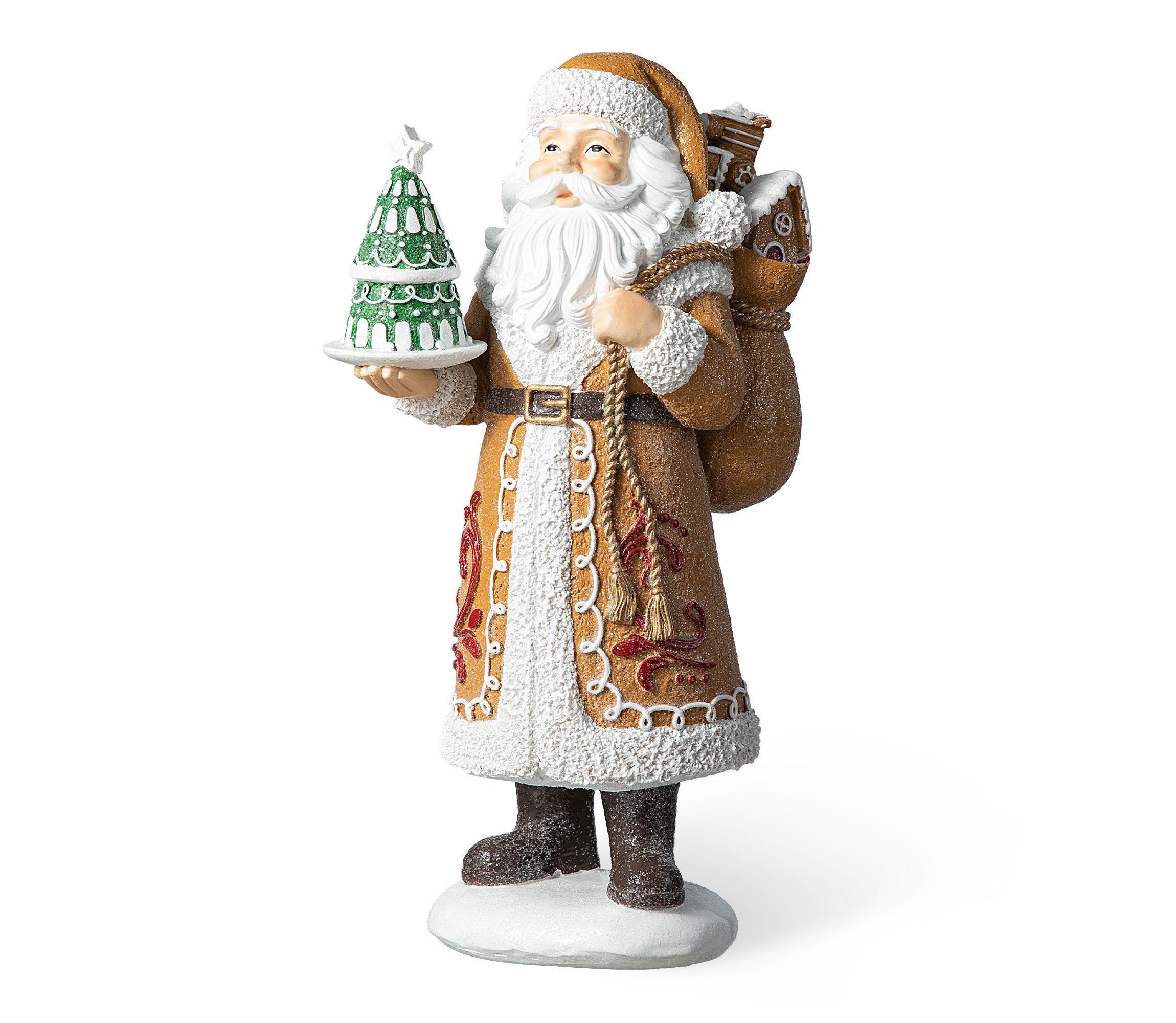 11.5"H Resin Christmas Gingerbread Santa Table Decor