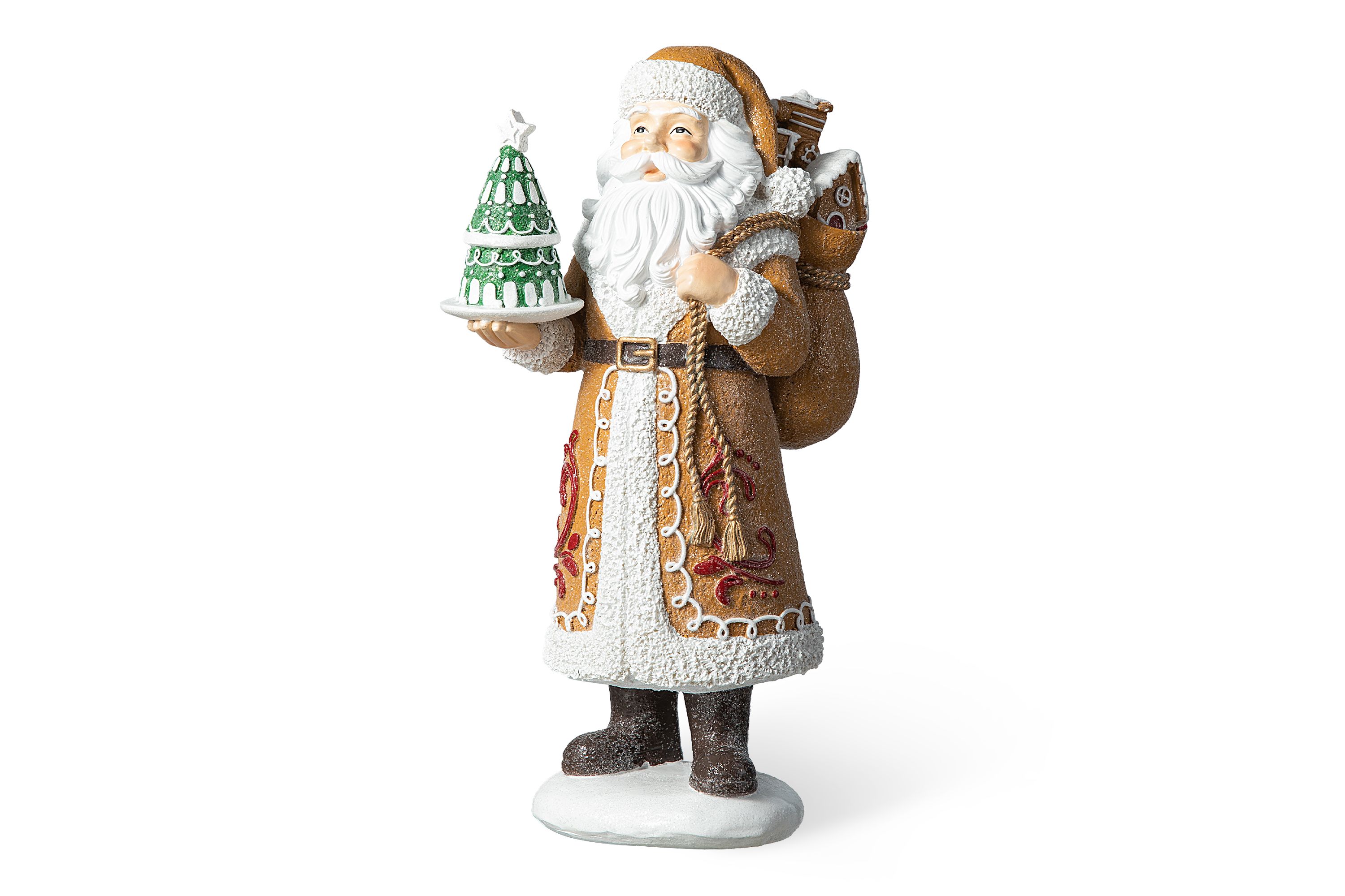 11.5"H Resin Christmas Gingerbread Santa Table Decor