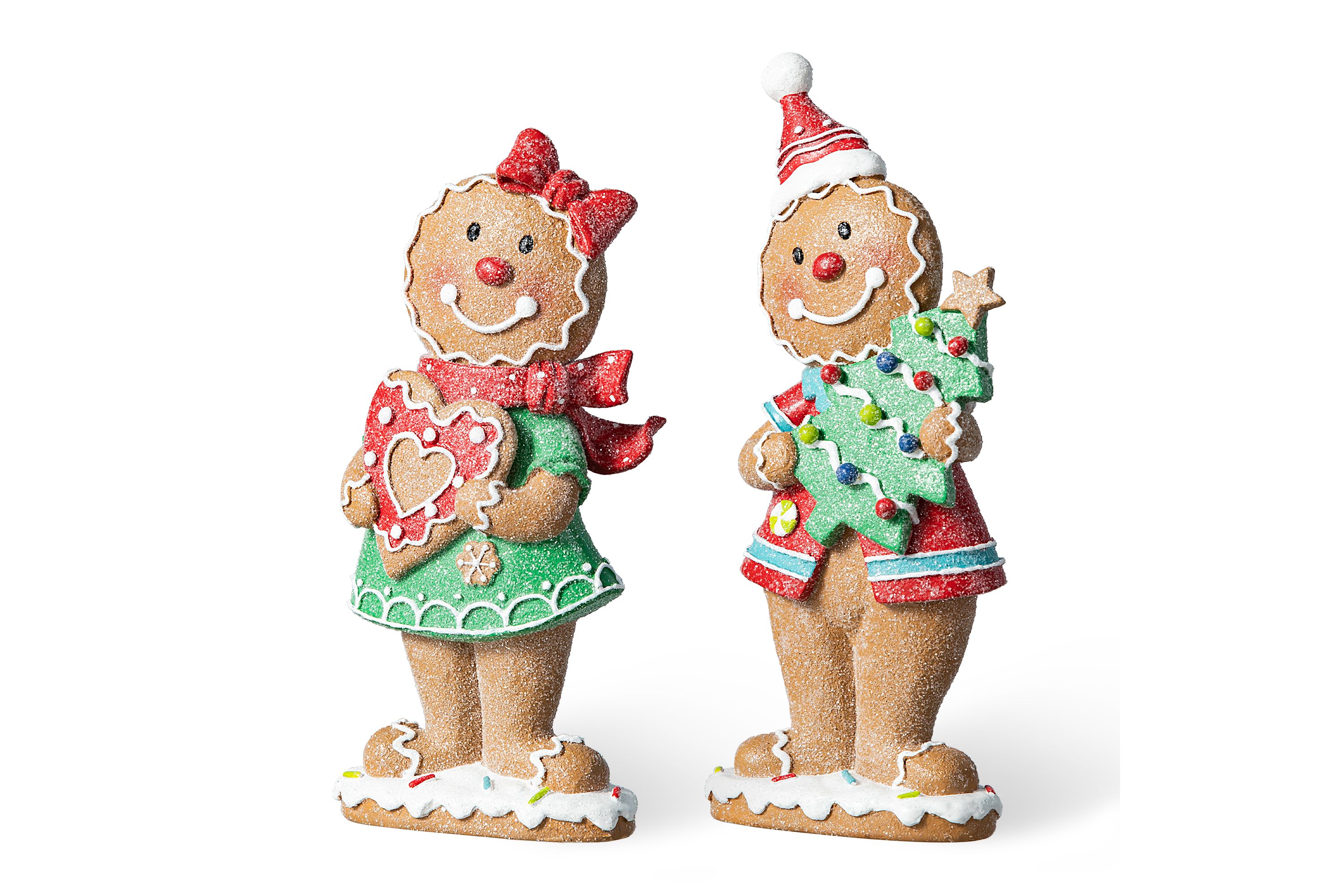 9.75H Set of 2 Resin Christmas Gingerbread Table Decor