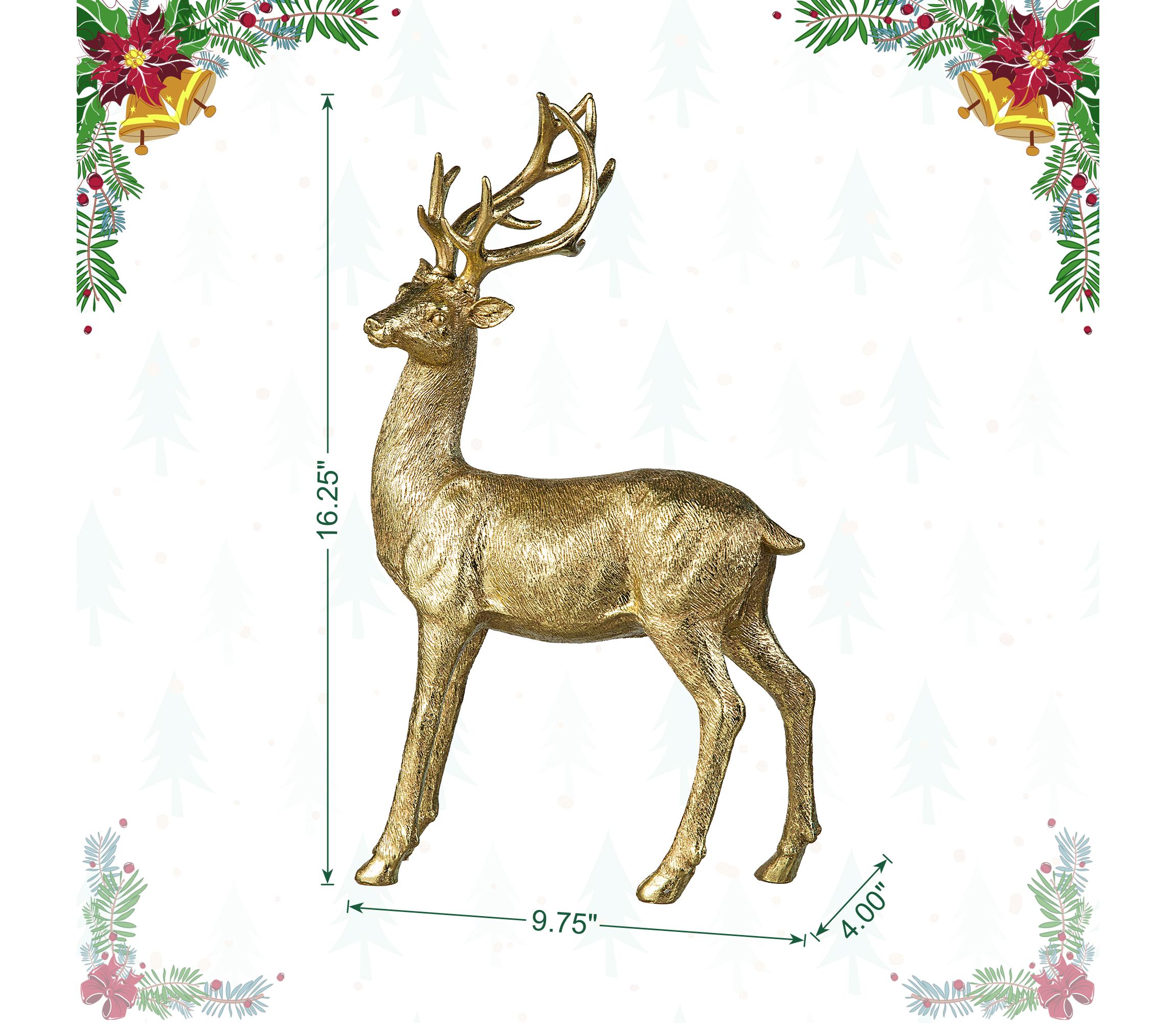 16.25H Resin Christmas Standing Reindeer Table Decor