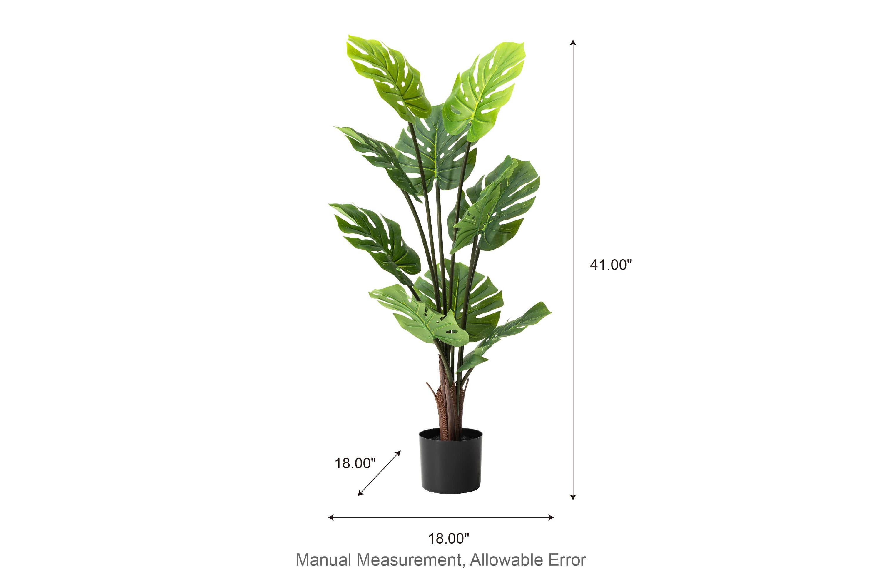 3.5ft. Faux Monstera deliciosa Liebm in PotOverall: 18.00"L X 18.00"W X 41.00"HPot Size：6"D X 5"H