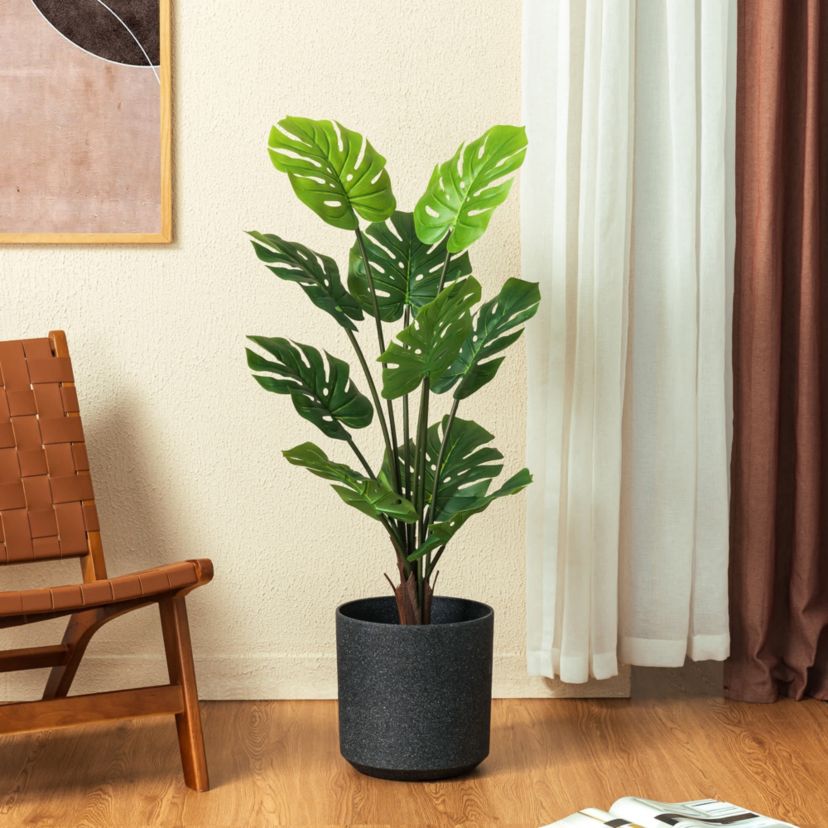 3.5ft. Faux Monstera deliciosa Liebm in PotOverall: 18.00"L X 18.00"W X 41.00"HPot Size：6"D X 5"H