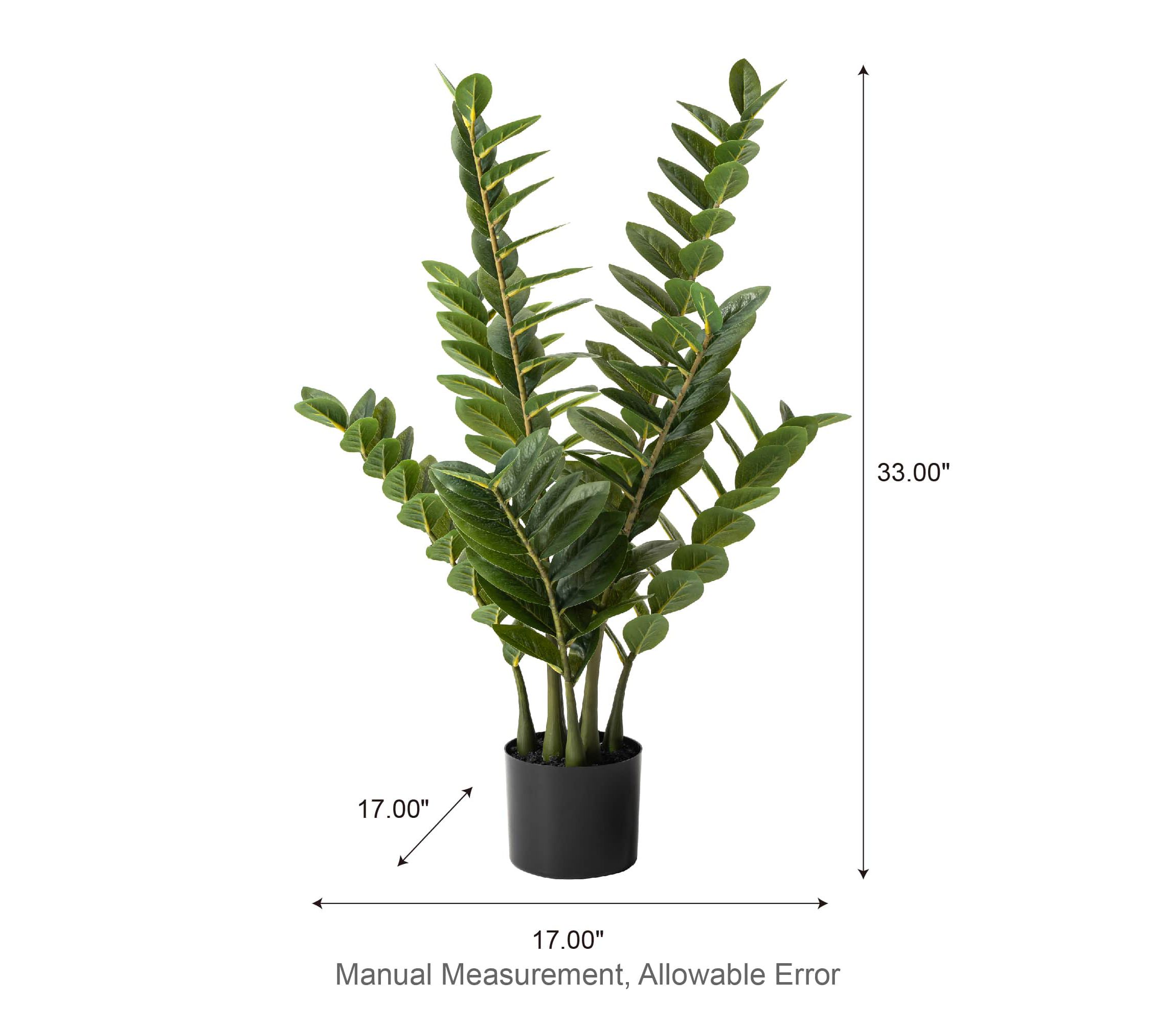 2.75ft. Faux  Money Tree in PotOverall: 17.00"L X 17.00"W X 33.00"HPot Size：6"D X 5"H