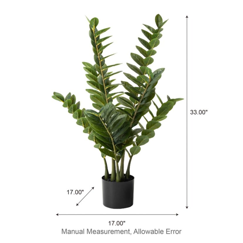 2.75ft. Faux  Money Tree in PotOverall: 17.00"L X 17.00"W X 33.00"HPot Size：6"D X 5"H