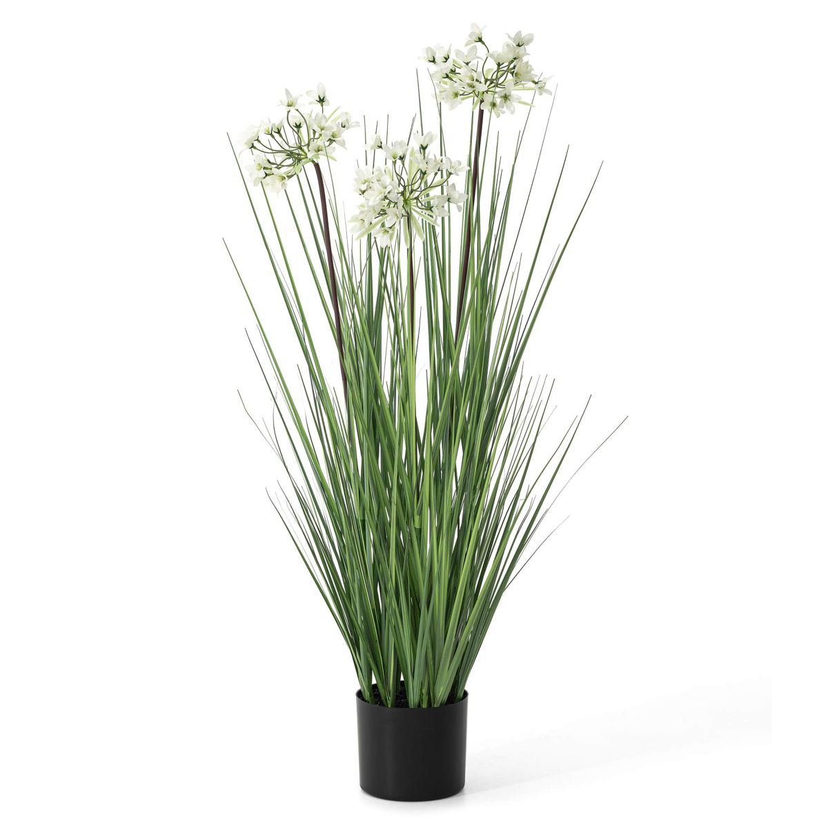 3.25ft. Onion Grass Artificial Plants in PotOverall: 18.00"L X 18.00"W X 39.50"HPot Size：6"D X 5"H