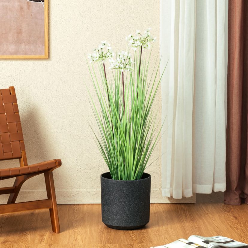 3.25ft. Onion Grass Artificial Plants in PotOverall: 18.00"L X 18.00"W X 39.50"HPot Size：6"D X 5"H