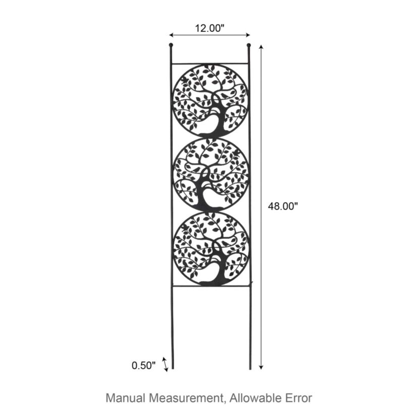 48"H Metal Tree of Life Garden Trellis, Garden Stakes (KD)