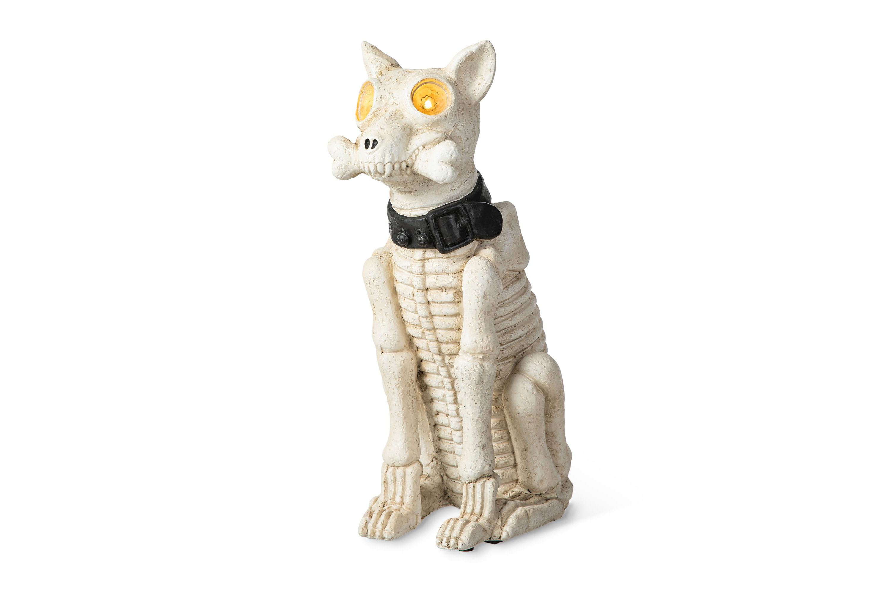 20.50H Ligted Halloween Lighted MGO Skeleton Dog Porch Decor with Timer