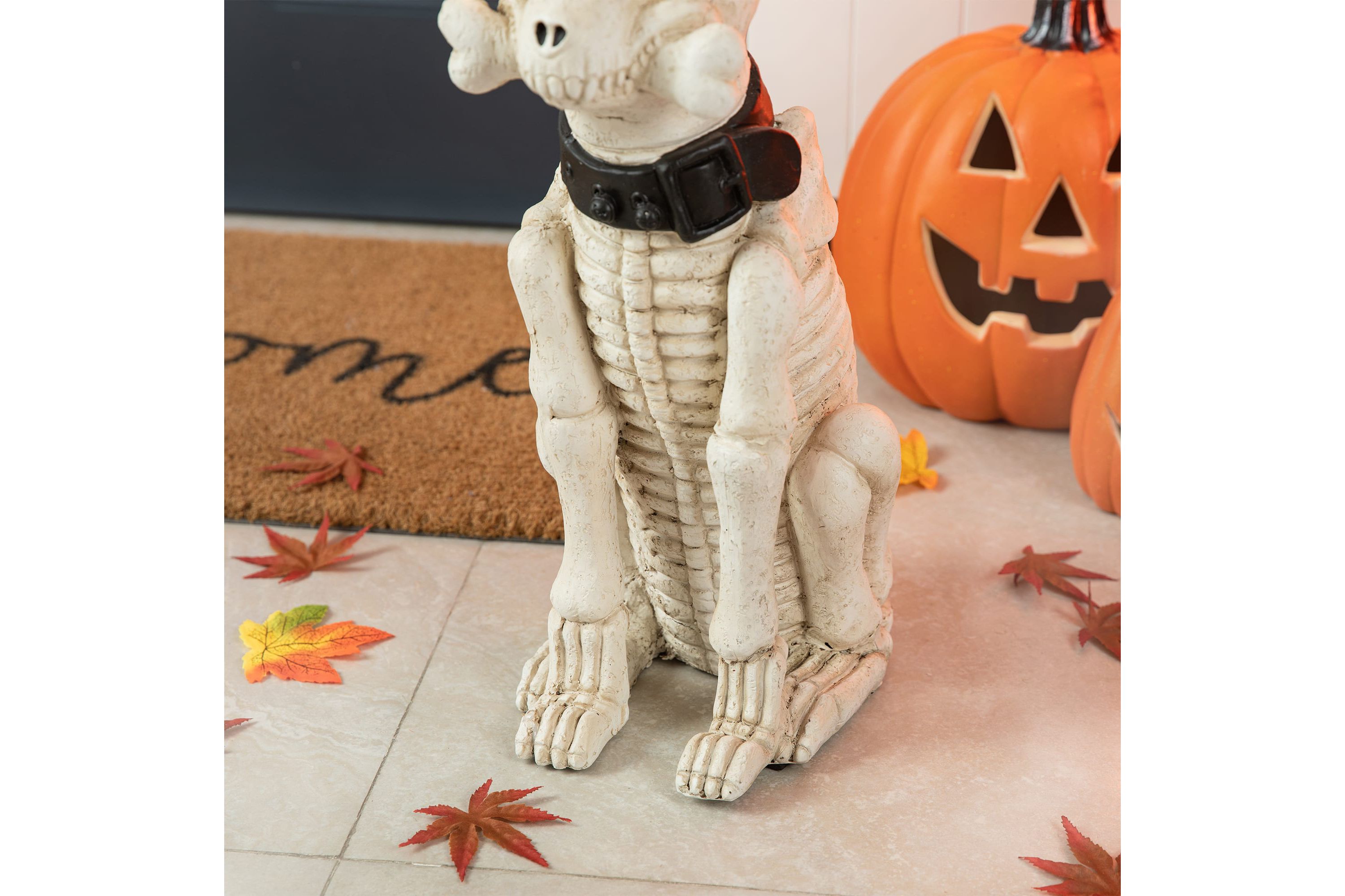 20.50H Ligted Halloween Lighted MGO Skeleton Dog Porch Decor with Timer