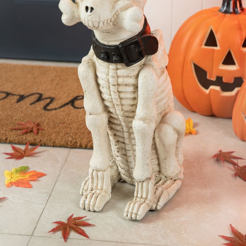 20.50H Ligted Halloween Lighted MGO Skeleton Dog Porch Decor with Timer