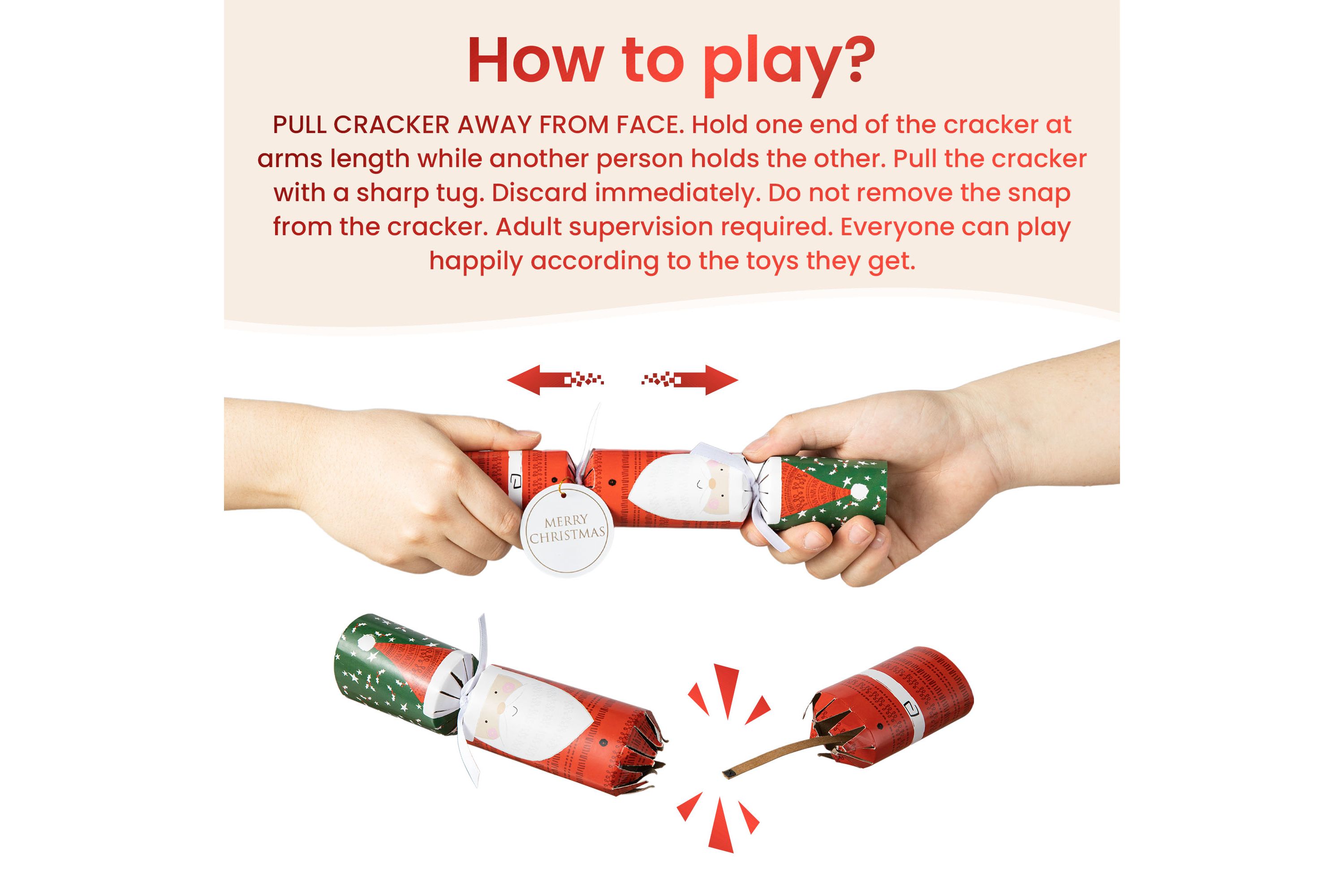 8PK 1.50D X 10.00H Christmas Santa & Snowman Party Cracker with Gift Contents