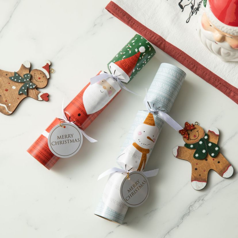8PK 1.50D X 10.00H Christmas Santa & Snowman Party Cracker with Gift Contents