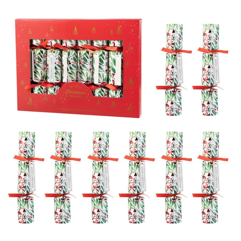 8PK 1.50D X 10.00H Christmas Holy Leaves Party Cracker with Gift Contents