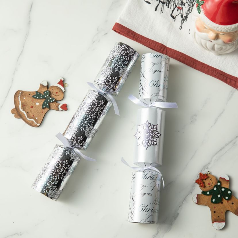 6PK 2D X 12.00H Christmas Snowflake Party Cracker
