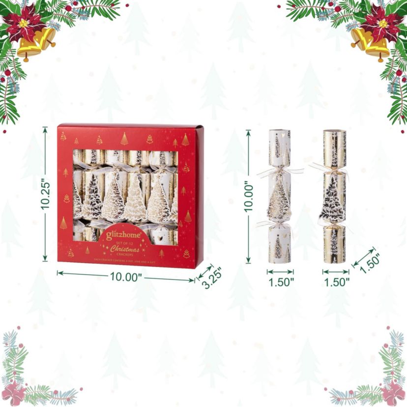 12PK 1.50D X 10.00H Christmas Tree Party Cracker with Gift Contents