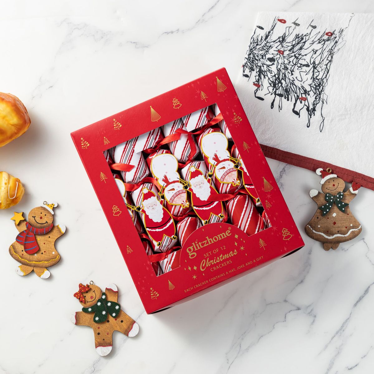 12PK 1.25D X 10.00H Christmas Candy Cane Party Cracker with Gift Contents