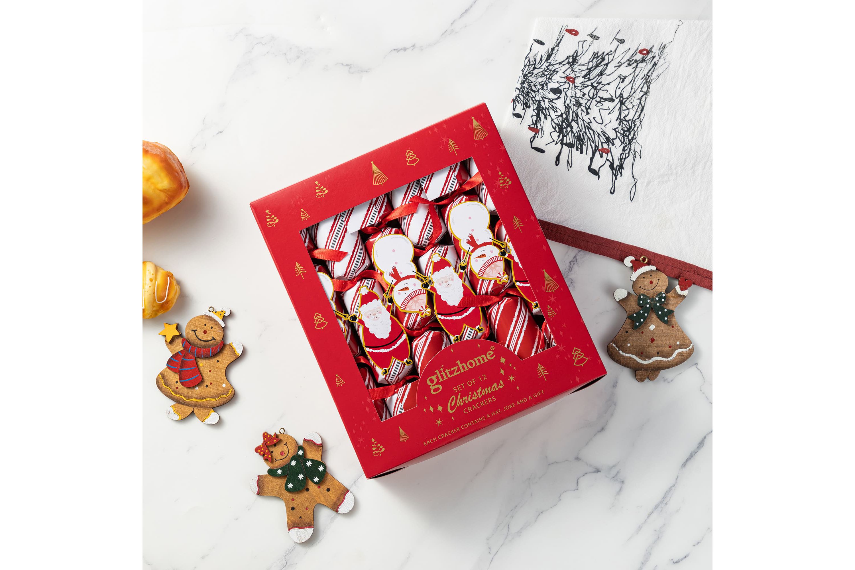 12PK 1.25D X 10.00H Christmas Candy Cane Party Cracker with Gift Contents