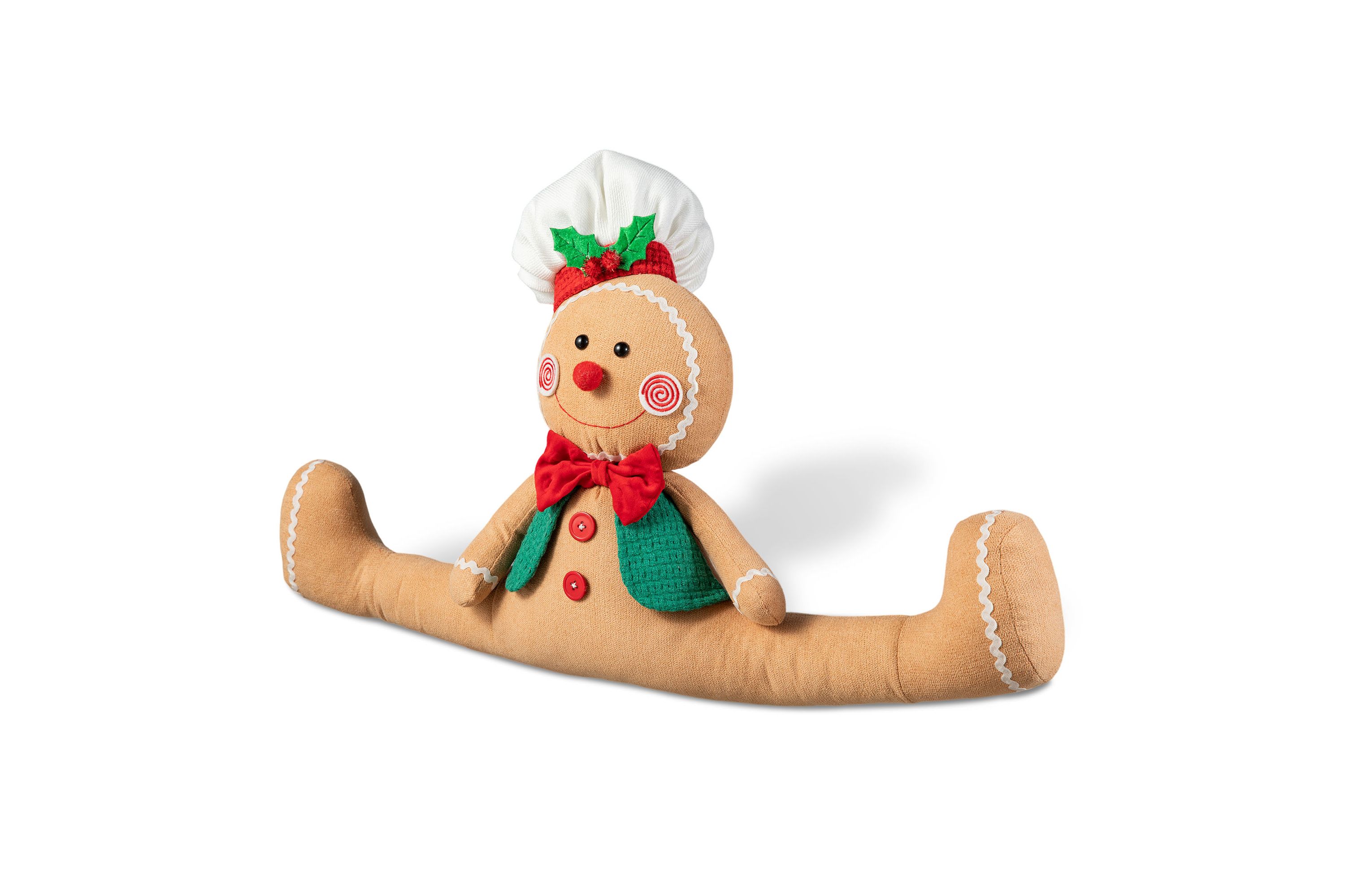 27L Christmas Fabric Gingerbreadman Doorstop